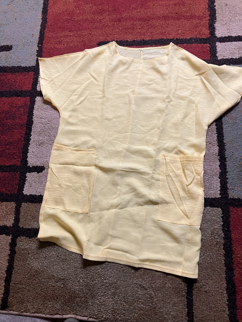 Yellow Linen/Blend Summer Top  NWOT